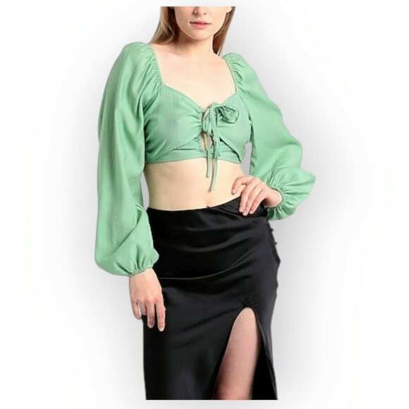 Ruched Cut-Out Croptop by Topshop Size 2 NWOT - Picture 5 of 16